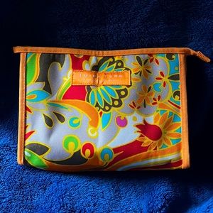 Cosmetic bag by Trina Turk for Clinique with zip top - 10x7x3 1/2”